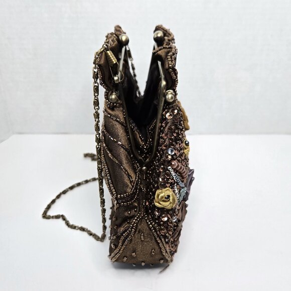 🥂 Di Firenze Victorian Style Beaded Evening Bag With Chain Strap - Picture 7 of 11